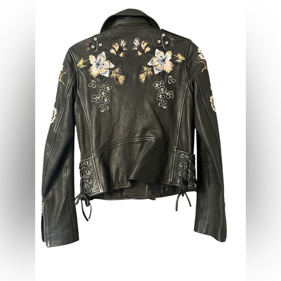 A.L.C. Benson Embroidered Leather Jacket - Picture 3 of 9